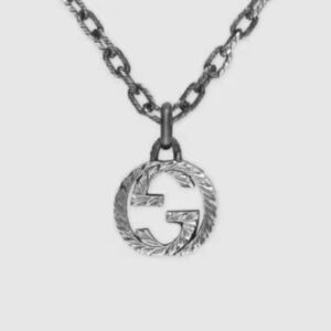 Gucci Interlocking GG Sterling Silver Pendant Charm 925 for Necklace